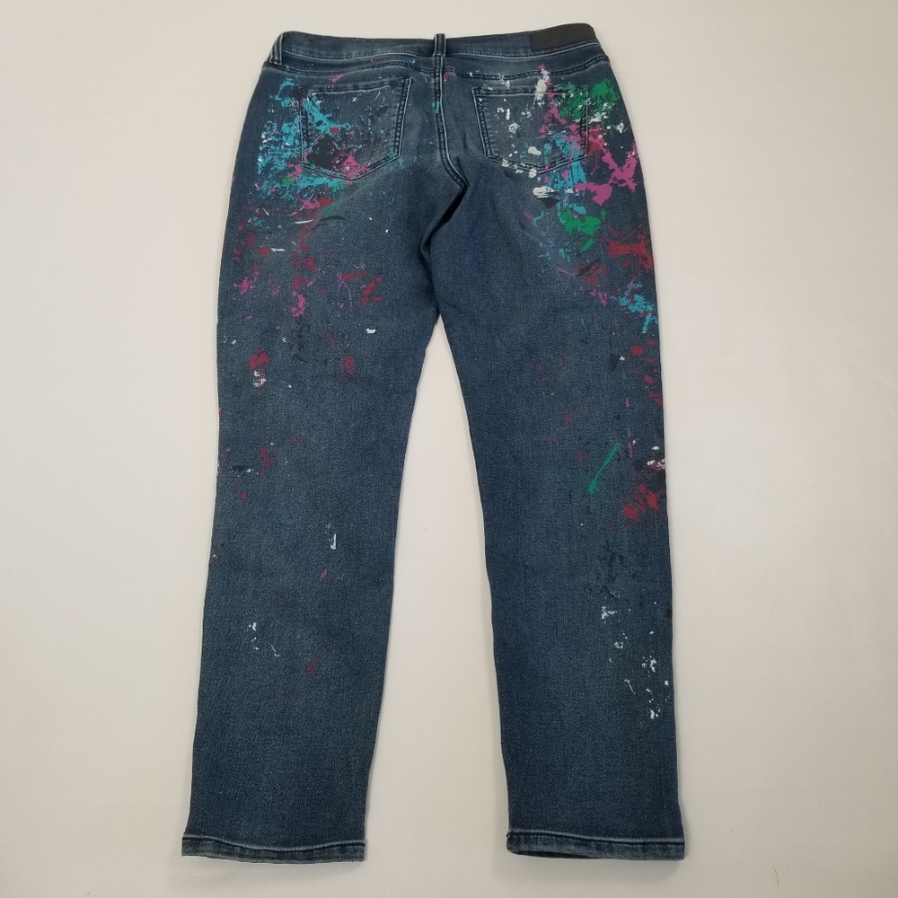 Seven7 Girlfriend Splatter Jeans Size 8 - Picture 3 of 7